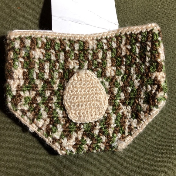 Hand Crocheted Infant 2 pieces Set Camo Deer Hat and Diaper Cover Set - Picture 5 of 7